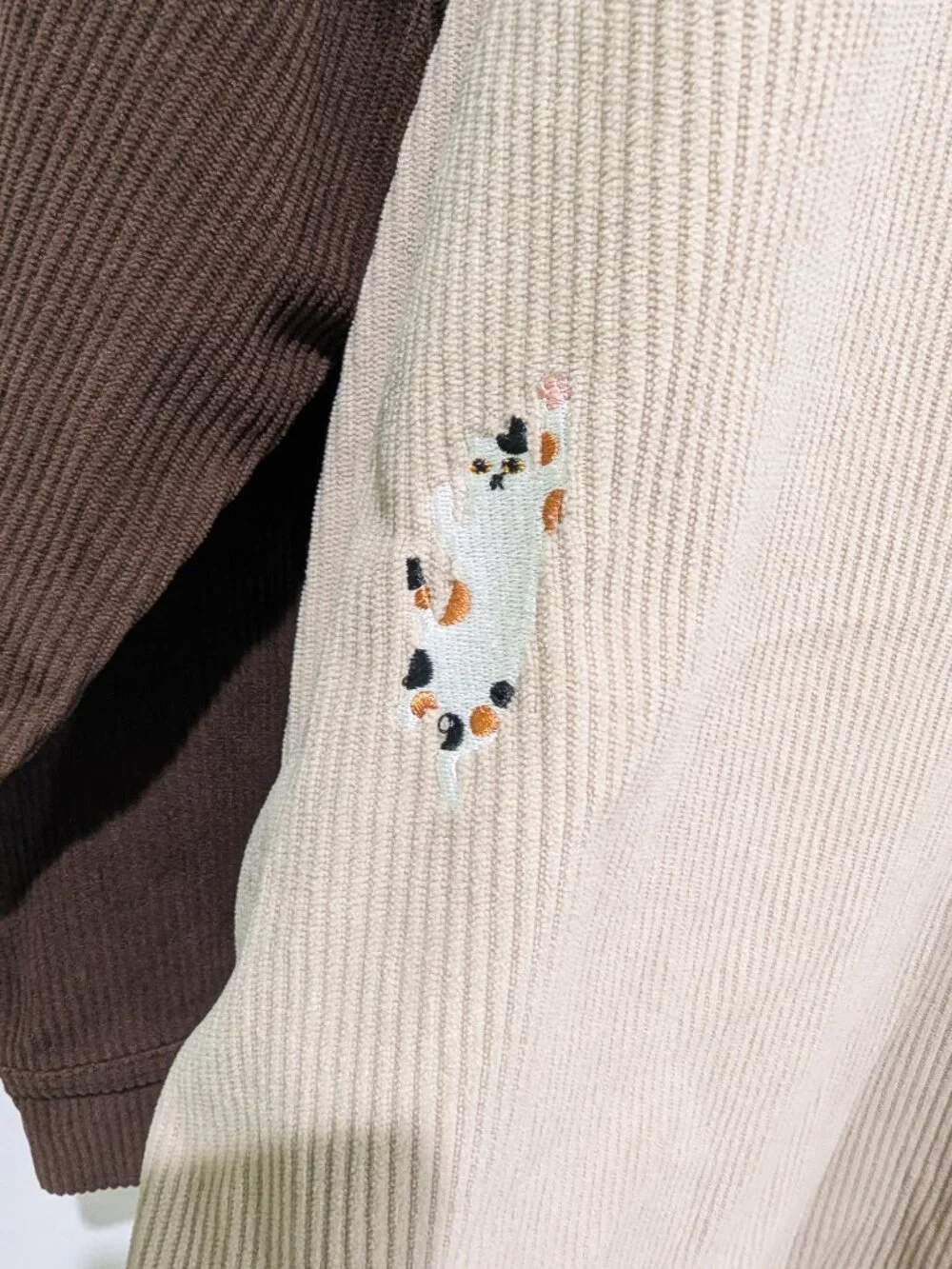 Graniph Joyful Cats Calico Corduroy Shirt Jacket size M